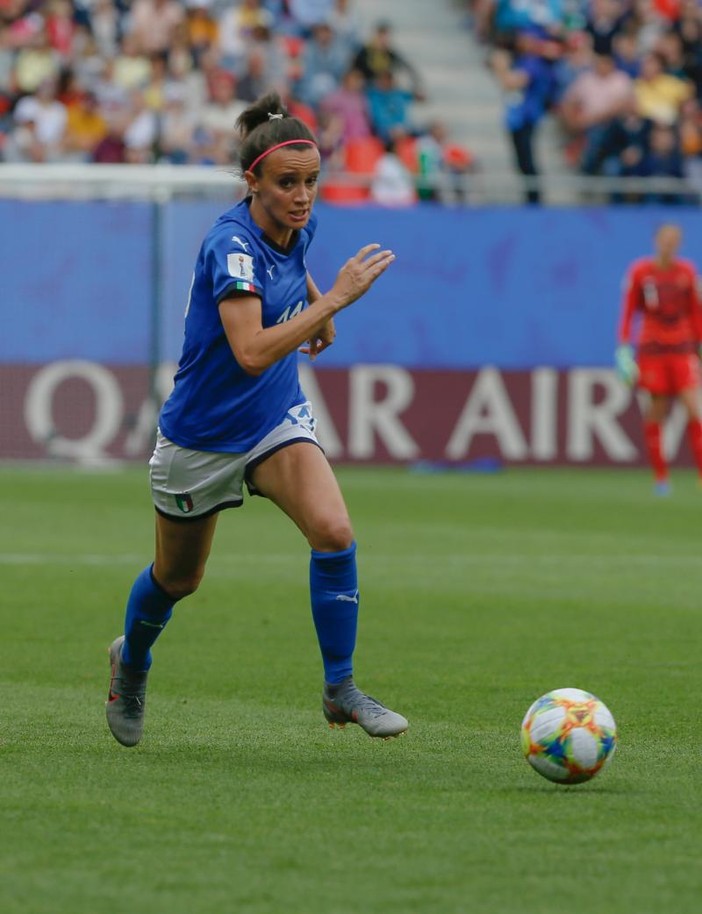 Barbara Bonansea con la maglia azzurra