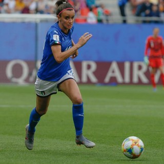 Barbara Bonansea con la maglia azzurra