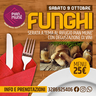 Pian Munè di Paesana: serata a tema, i funghi