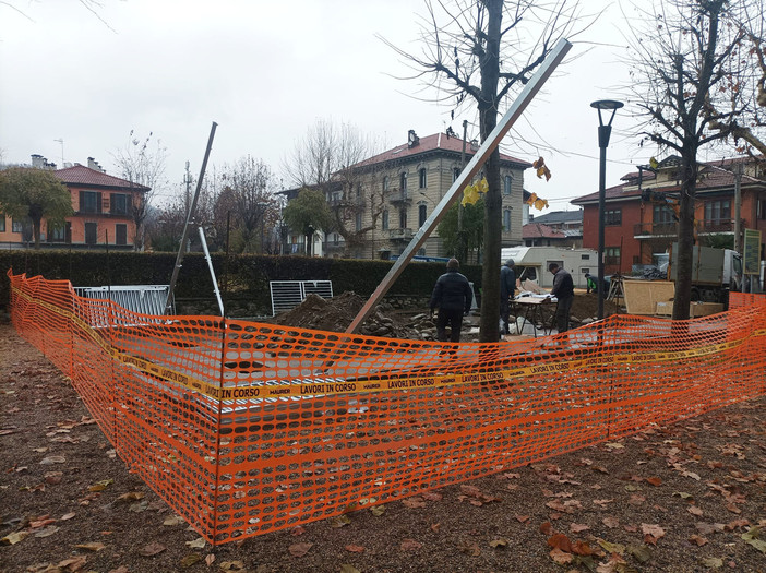 I lavori al campetto da calcio e basket