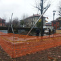 I lavori al campetto da calcio e basket