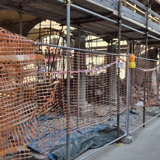 Il cantiere di piazza Ploto dove si è verificato il crollo