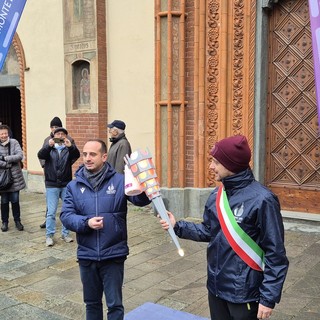 L’accensione della fiaccola a Pinerolo