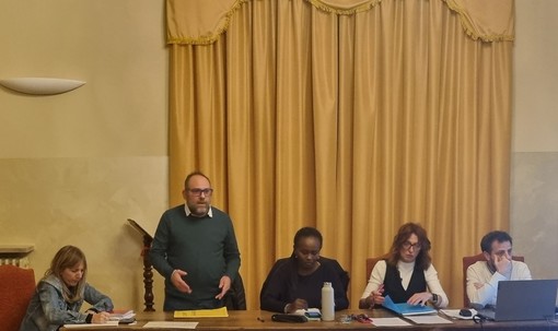 Luca Milana (in piedi) alla Commissione del 30 novembre