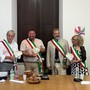 I sindaci del gemellaggio di Ventotene con Maurizia Allisio a destra