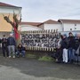 I lavoratori in presidio di fronte all’Aimaretti di Villafranca Piemonte