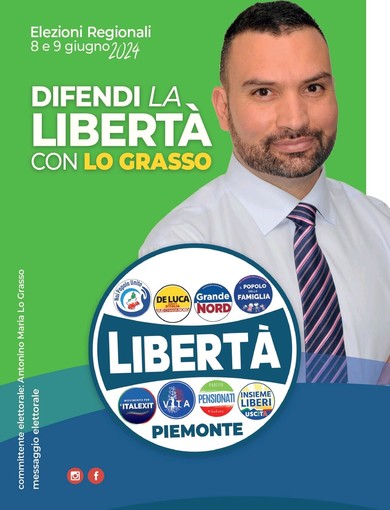 Antonino Maria Lo Grasso, candidato di Libertà Piemonte