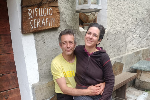 Marzia e Sergio, nuovi gestori del Rifugio Serafin di Bourcet