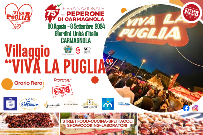 Alla 75esima Fiera Nazionale del Peperone di Carmagnola un weekend ricco al Villaggio &quot;Viva la Puglia&quot;