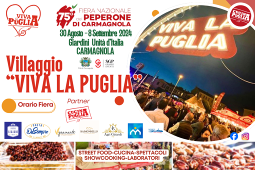 Alla 75esima Fiera Nazionale del Peperone di Carmagnola un weekend ricco al Villaggio &quot;Viva la Puglia&quot;